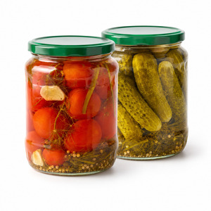 Low Price Vietnam Factory <b>Pickled</b> Assorty Whole Unpeeled Cucumber and Tomato Packed in 720ml Mason <b>Jar</b> - Product Image 1