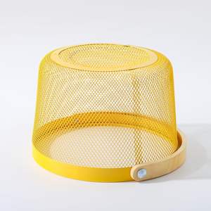 Metal Storage <b>Basket</b> with <b>Wooden</b> Handle <b>Laundry</b> for Clothes Sturdy Grip Handle Anti Rust Coated Multipurpose Home - Product Image 2