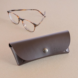 Genuine Leather <b>Glasses</b> Pouch Luxury <b>Soft</b> Cowhide Spectacles <b>Case</b> Slim Handmade Sunglasses Cover Travel Bag LGC-0111 - Product Image 1