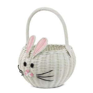 Wholesale essential for easter decoration luxury rabbit-shaped rattan basket handweave baskets - Product Image 1