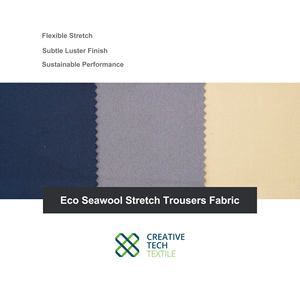 SWL-7G1730 Recycle Seawool PET/Poly=62/38 P/D, Q-Dry, UPF50+ Stretch Taiwan T400, fabriqué à partir de Seawool PET recyclé mélangé. - Product Image 5