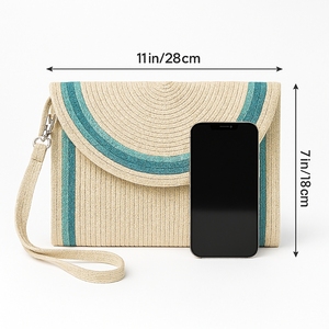 Handmade Fashion Bohemian Braided Cotton <b>Rope</b> Logo Clutch Bag for Women | Eco-Friendly Hand Woven Wedding Evening Daily Use - Product Image 4