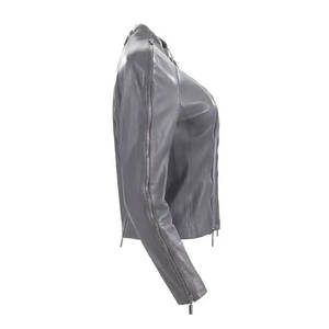 Wholesale Custom Genuine <b>Leather</b> <b>Jacket</b> for Women Premium Quality <b>Long</b> Sleeve Slim Fit and Custom Logo Available - Product Image 4