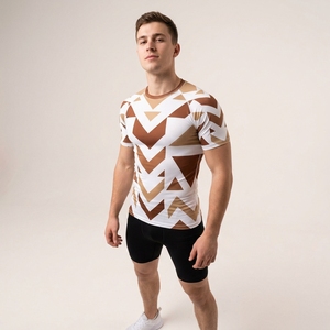 Wholesale Men Compression T Shirt Custom Sublimation Print Fitness Gym Workout Sports Base Layer Tight Athletic Training Wear - Product Image 1