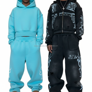 Survêtement streetwear pour hommes, imprimé, surdimensionné, avec cordon de serrage, personnalisable, OEM, vente en gros - Product Image 1