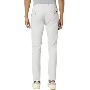 <b>Men's</b> <b>White</b> Cotton Oxford Casual Pants Straight Fit Mid Waist Button Fly Lightweight Summer Wear - Product Image 2
