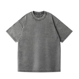 Men's Acid Wash T Shirt Vintage Faded Cotton Crew Neck Short Sleeve Casual Streetwear Fashion Top - Product Image 3