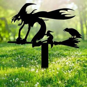 Grandes décorations de jardin en fer pour Halloween, idéales pour les pelouses spacieuses, créant un point focal festif impressionnant grâce à la solidité du métal. - Product Image 1