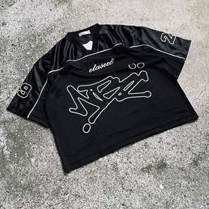 Custom Logo High Quality Boxy Fit Oversized Mesh Football Jersey Screen Print Mesh Soccer Jersey Oversize Vintage Men Shirts - Product Image 2