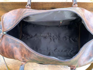 Bolsa de viaje de gran capacidad personalizada OEM, bolso de hombro de lona de cuero de vaca genuino de alta calidad, equipaje portátil multifunción - Product Image 6