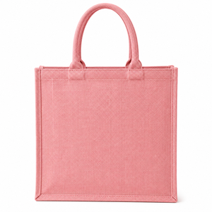 For Jute Shopping <b>Bag</b> with 'Good Things Take Time' Print Zipper Closure Hand Length Handle <b>Medium</b> <b>Size</b> AMANI - Product Image 6