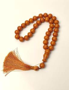 Rosario Musulmán de Resina Ecológica con Cuentas de Ámbar y Turquesa, Joyería de Oración - Product Image 5