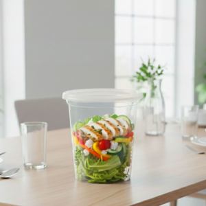 Stackable Reusable Waterproof 960ml Clear Plastic Food Storage Box Heavy Duty <b>Takeaway</b> Tub Commercial B2B Fast Food Restaurant - Product Image 3