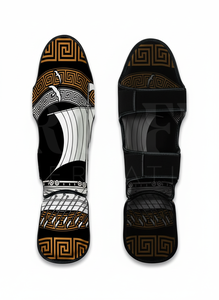 Dernier design, protège-tibias de Muay Thai à motif imprimé intégral, sur mesure, pour entraînement de kickboxing et MMA, en cuir PU, pour le combat - Product Image 4