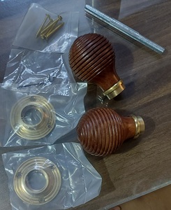 Premium Quality Ebony Wood <b>Beehive</b> Touch Control Modern <b>Door</b> Rim Knob <b>Handle</b> for Bedroom <b>Door</b> Lock - Product Image 2