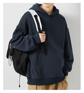 เสื้อฮู้ดดี้และเสื้อสเวตเชิ้ตผ้าหนาสำหรับผู้ชาย แบรนด์ Blank Streetwear ไม่มีเชือกผูก  โลโก้สั่งทำได้  ทรงโอเวอร์ไซส์ - Product Image 5