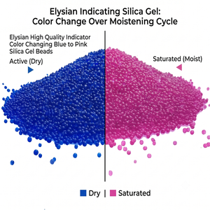 Perles de gel de silice indicatrices de haute qualité Elysian |   Déshydratant absorbant l'humidité changeant de couleur bleu à rose - Product Image 1