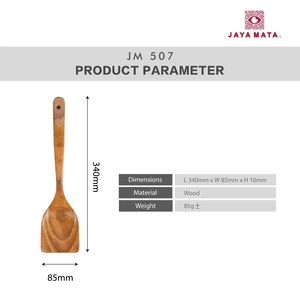 JAYA MATA JM507 Spatule de cuisine en bois de 375 mm, compatible avec les poêles antiadhésives, lavable au lave-vaisselle, pour les marchés de rue, les stands alimentaires et les restaurants - Product Image 2