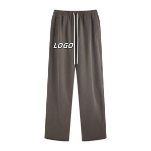 Pantalon de survêtement homme surdimensionné et ample, coupe large, personnalisé, délavé à l'acide, 380 g/m², uni - Product Image 3