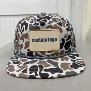 Casquette Snapback 5 Panneaux Personnalisée Camouflage Canard avec Patch, Visière Plate et Cordon, Style Baseball pour Streetwear Extérieur, Vente en Gros OEM Vietnam - Product Image 1