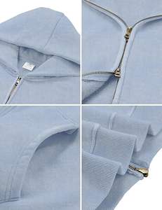 Sweat à capuche zippé personnalisé en coton délavé pour homme, style vintage streetwear, fabrication sur mesure en gros - Product Image 5