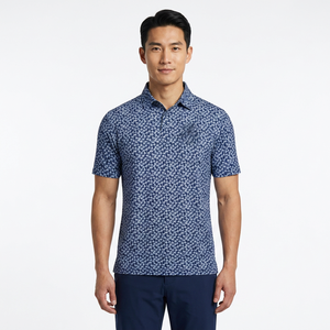 Chemise à manches courtes pour homme, bleue, imprimée, formelle, en coton, respirante, séchage rapide - Product Image 5