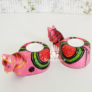 Ensemble de 2 décorations d'intérieur Diya Art Déco en bois à motifs animaliers, mobiles, de différentes couleurs et styles, pour anniversaire et Bar Mitzvah - Product Image 4