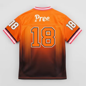 Maillot de football américain personnalisé à manches courtes en polyester respirant avec numéro brodé pour entraînement d'équipe, pour hommes et femmes - Product Image 3