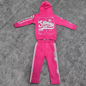 Ensemble de survêtement de luxe pour homme, brodé, avec sweat à capuche et pantalon de jogging évasé à jambe large - Product Image 6