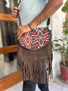 Nouveau Offre Spéciale Jacquard fait à la main en daim frange cuir sac à bandoulière multi-usage nouveau Design Vintage sac à bandoulière pas cher taux produit en vrac - Product Image 2