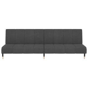 Sofá Cama de 2 Plazas en Terciopelo Gris Oscuro 100% Poliéster con Madera y Metal - Product Image 5