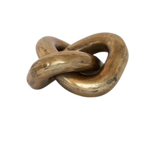 Sculpture abstraite de luxe moderne vintage en métal, motif chaîne entrelacée, objet d'art décoratif pour centre de table - Product Image 1