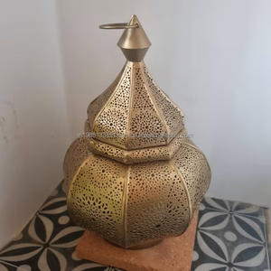 Disponible venta al por mayor latón corte láser linternas marroquíes hogar Eid decorativo jardín techo colgante Mesa tradición Metal - Product Image 4