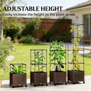 <b>Brown</b> Elevated Garden Bed & Planting <b>Box</b> Flowerpot <b>Box</b> for Outdoor Garden & Indoor Use - Product Image 4