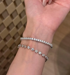 Bracelet tennis en moissanite de laboratoire 2mm-3.5mm, brillant, unisexe, certifié IGI, plaqué or, argent 925, luxe, mariage - Product Image 2