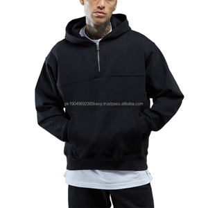 Personalizado de los hombres de invierno de gran tamaño sudaderas con cremallera transpirable de secado rápido de peso pesado Drop Shoulder Streetwear Poliéster Algodón Privado - Product Image 1
