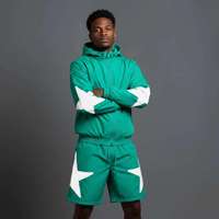 Ensemble coupe-vent personnalisable rapide pour homme, 2 pièces, comprenant une veste à capuche et un short, léger, idéal pour une utilisation en extérieur