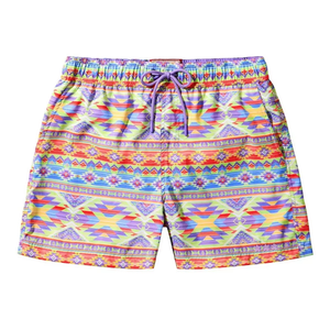 Men's Geometric Print <b>Board</b> Shorts Quick Dry Drawstring Swimwear Casual Short Shorts 100% Polyester Vibrant Colors - Product Image 1