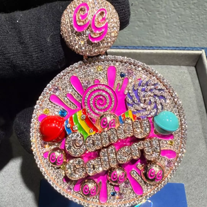Colgante de Moissanita con Corte Brillante Estilo Hip Hop Personalizado, Chapado en Oro de 18K sobre Plata de Ley 925, Certificado VVS GRA, para Fiesta - Product Image 2