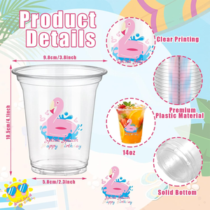 Vasos Desechables de Plástico Transparente de 14 oz, Libres de BPA, a Prueba de Fugas, Ecológicos, para Fiestas, Playa, Piscina y Celebraciones - Product Image 4
