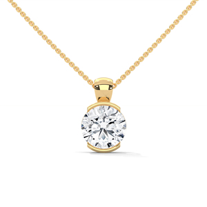 Collier pendentif en or avec diamant de laboratoire, breloque solitaire, bijoux de luxe pour femme, cadeau de fête - Product Image 1