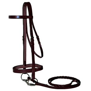 Bridon de cheval classique en cuir anatomique italien, en cuir plat de qualité avec rênes lacées, équipement d'équitation à vendre - Product Image 2