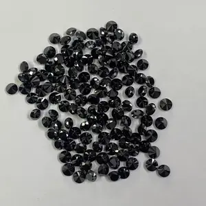 Lab Moissanite Hitam Sintetis Longgar Dibuat Harga Berlian Per Karat Bentuk Bulat Berlian Moissanite Dipotong Brilian