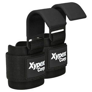 Ganchos de levantamiento de pesas personalizados para peso muerto, dominadas, remadas y shrugs - Agarres de neopreno antidesgarro, suaves, antideslizantes, con correa y soporte de muñeca grueso y resistente - Product Image 1