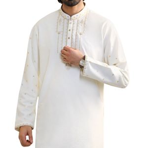 Shalwar Kameez blanc de créateur, qualité luxe, coton, collection mariage, finition sophistiquée, shalwar kameez pour homme - Product Image 3