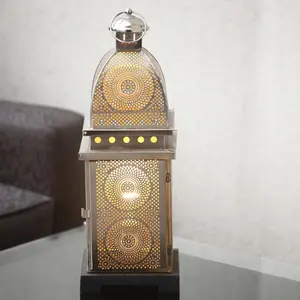 Ev dekorasyon pirinç demir dekoratif fas fener lamba tutucu klasik tasarım mum adak tutucu yılbaşı dekoru