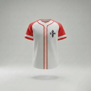 Maillot de baseball pour homme de haute qualité, respirant, séchage rapide, imprimé numériquement, 100 % polyester, col en V, manches courtes, toutes tailles - Product Image 2