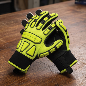 Gants de sécurité en cuir synthétique de qualité supérieure, résistants aux chocs, à l'huile et au gaz - pour travaux de perçage industriels et utilisation mécanique - Product Image 6