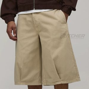 Shorts en jean décontractés pour hommes, style Y2K, coupe droite, délavé foncé vintage, été - Product Image 1