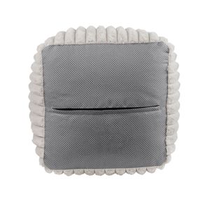 Pouf Moderno Quadrato in Tessuto Corduroy Bianco, Sgabello Poggiapiedi Antiscivolo, Poltrona Sacco Elegante 1 pz - Product Image 4